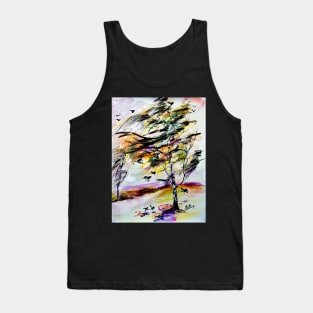 Birch Tree in the Wind Tank Top